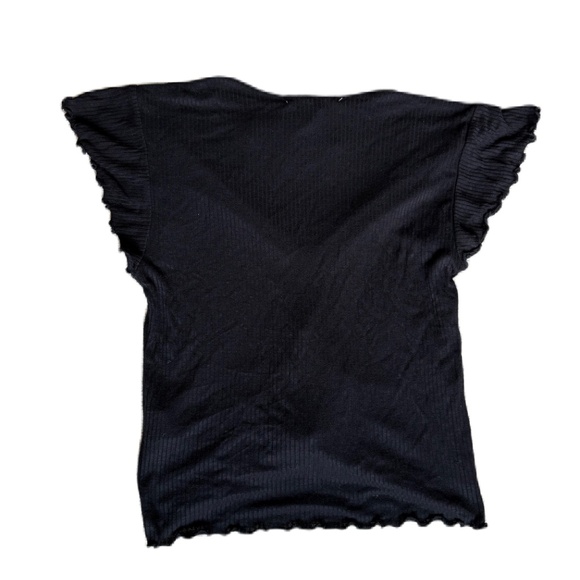 Antistar ruffle short sleeve ruched crop top black Small - Picture 4 of 15